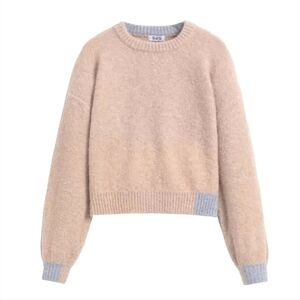 525 America Pop Color Boucle Sweater Fuzzy Beige